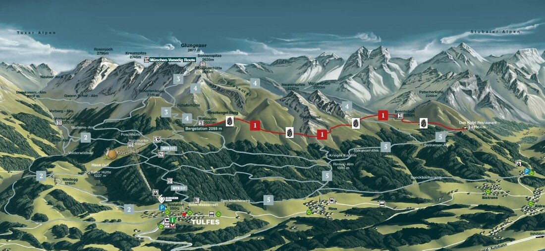 Hiking Map - Glungezerbahn